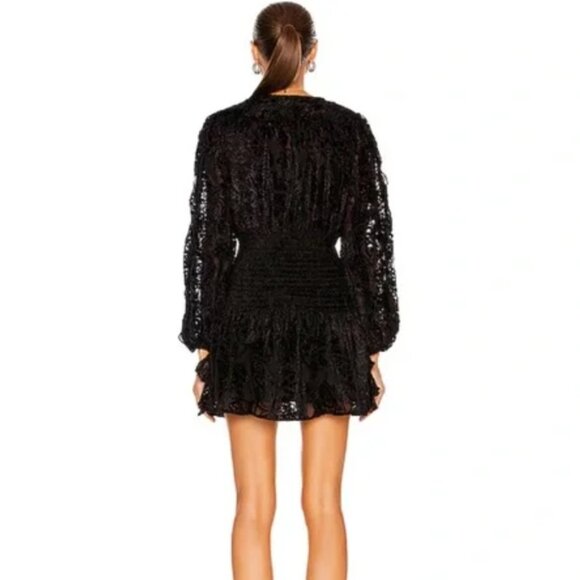 Rococo Sand Sade Lace Trim Mini Dress in Black NWT - Picture 6 of 12